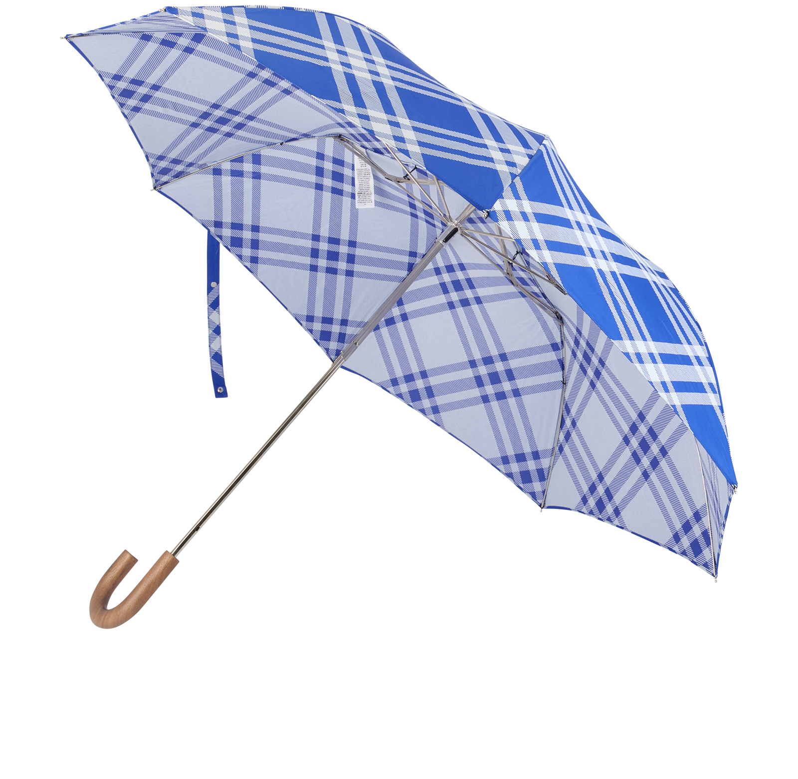 Burberry Check Umbrella, &pound;120, Accessories, Blue, Nylon (Polymer)/Polyester Mix, Other view